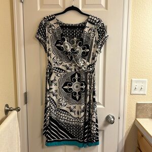 Nicole Miller faux wrap dress
